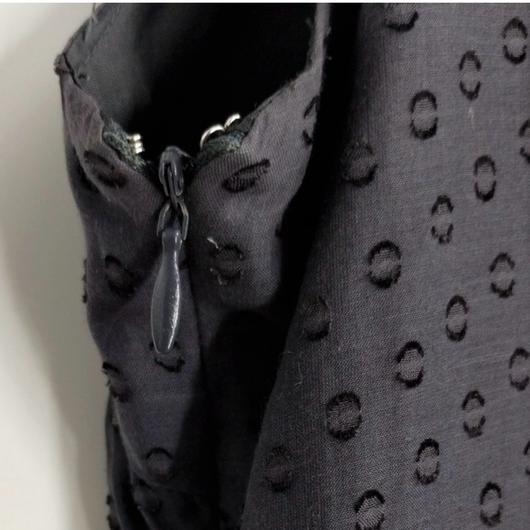 Anthropologie Moulinette Soeurs  Swiss Dot Charcoal Sleeveless Ruffle Dress - Picture 8 of 12